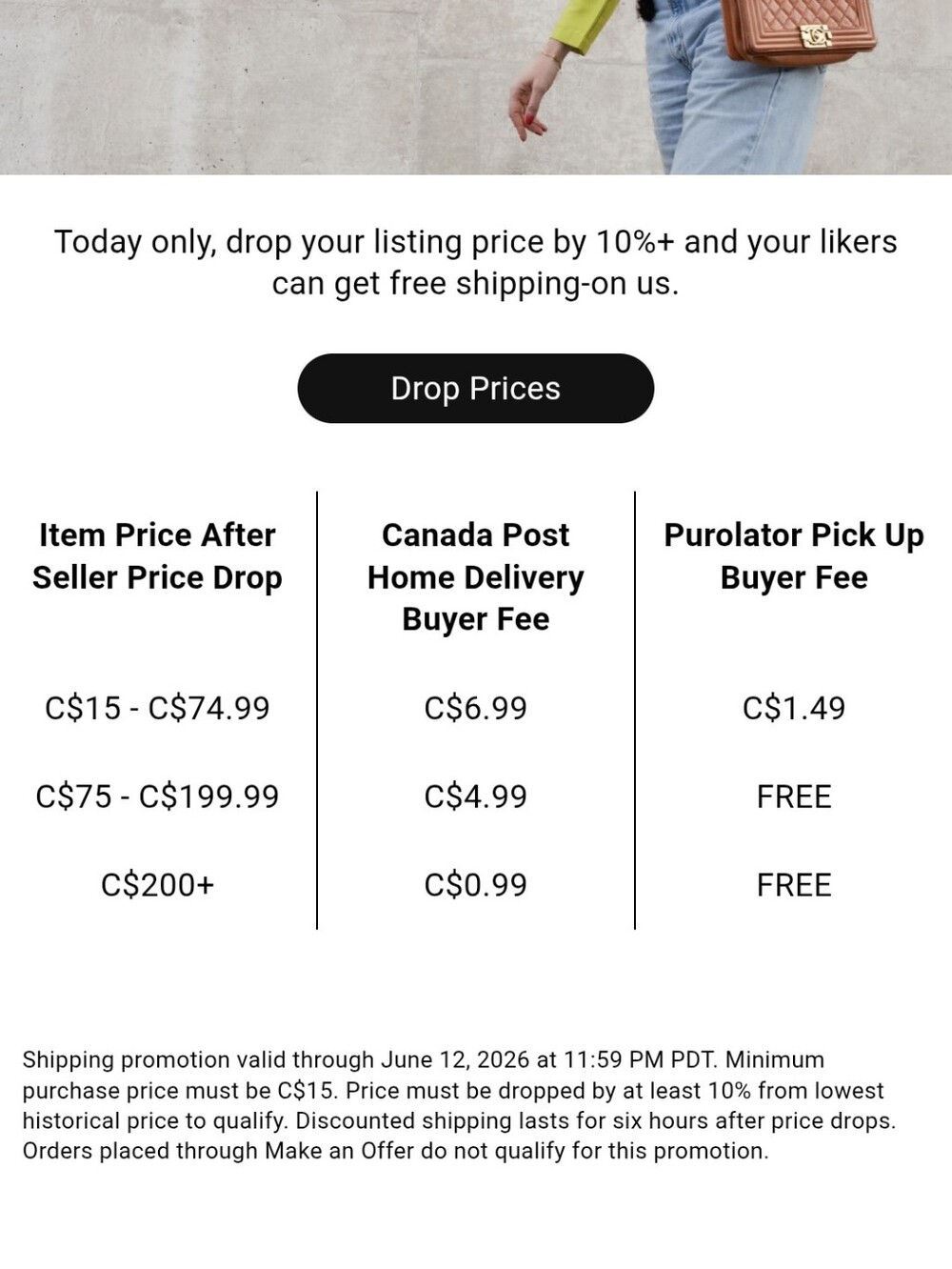 New Closet Clearout Rates For Purolator Pickup!